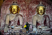 Bagan Myanmar. The Twin Buddha statues (Gautama & Maitreya), Dhammayangyi Pahto temple. 